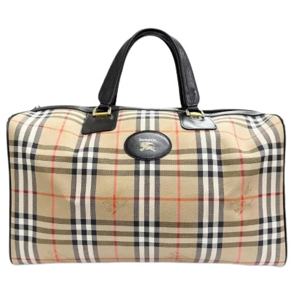 Burberry Vintage Pre-owned Nova Check Læder Boston Taske - Vintage - unisex - Beige - ONE SIZE - Læder
