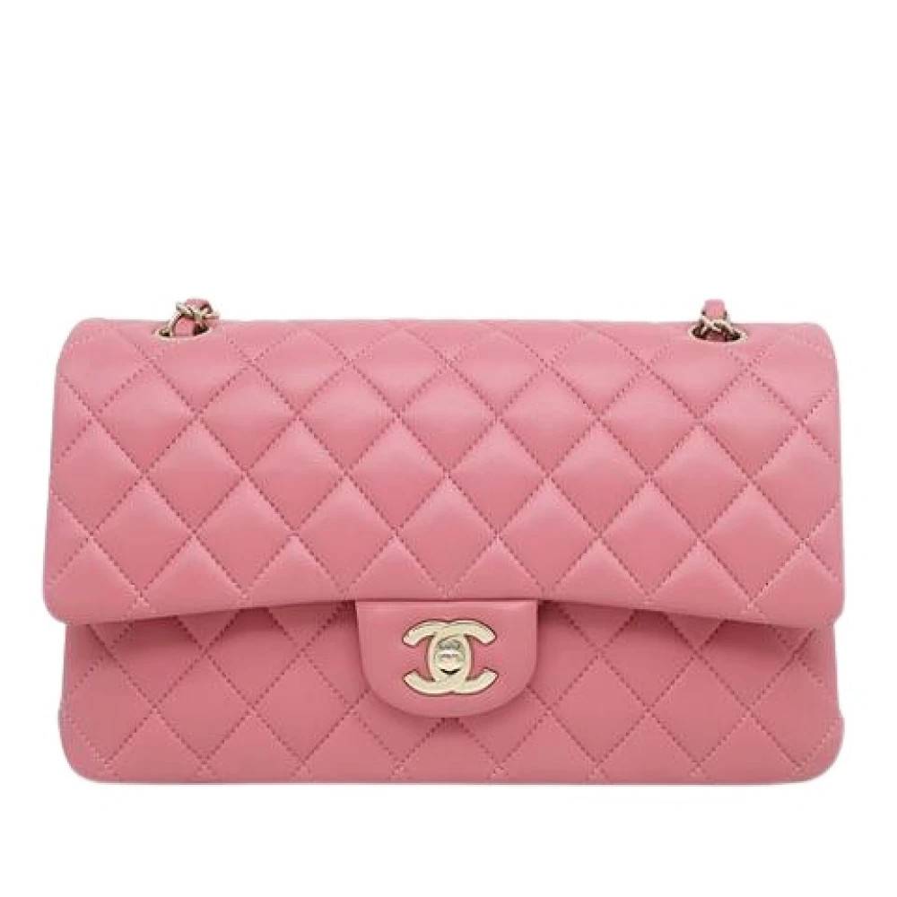 Chanel Vintage Pre-owned Classic Double Flap Skuldertaske - Vintage - Dame - Lyserød - ONE SIZE - Uld