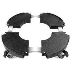 Fousenuk Växtroller justerbar 40–58,5 cm, rullbräda växter lastkapacitet 250 kg, blomrullare, rund med 360° roterbara hjul, kärlskoter, svart för stora planteringskärl inomhus och utomhus