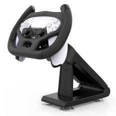 Upgraded PS5 Steering Wheel with Suction Cup Easy to Comfortable to the and Easy to Racing Game Steering Wheel for PlayStation 5 Controllers Bracket,