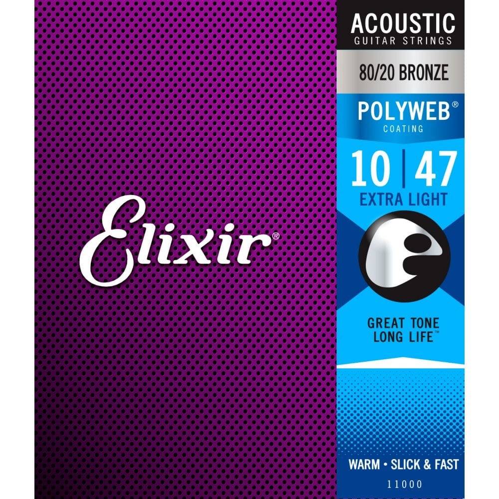 Elixir Polyweb 80/20 Bronze Acoustic Strings 010-047