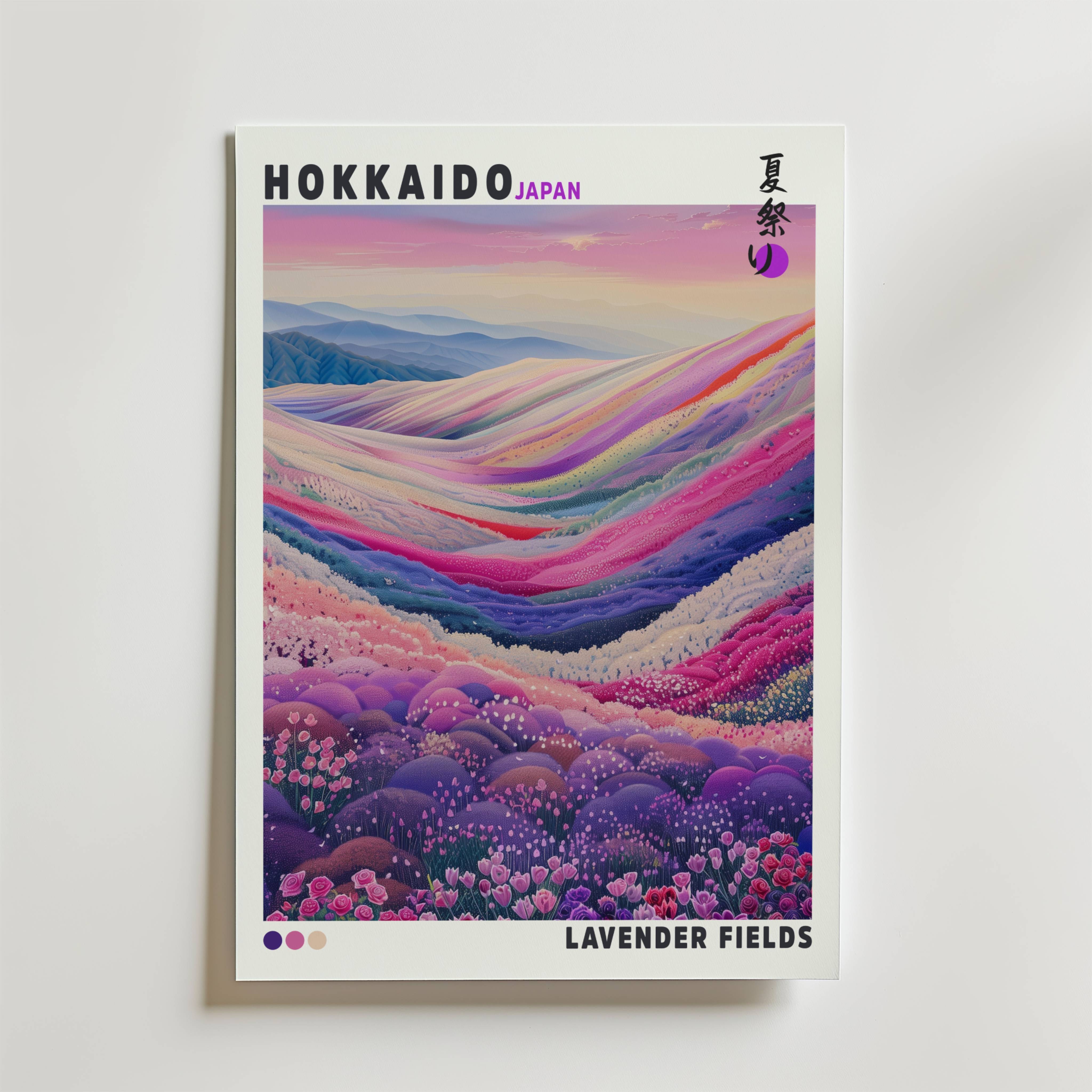 Hokkaido Lavender Fields Poster - Premium Canvas 30x40 cm
