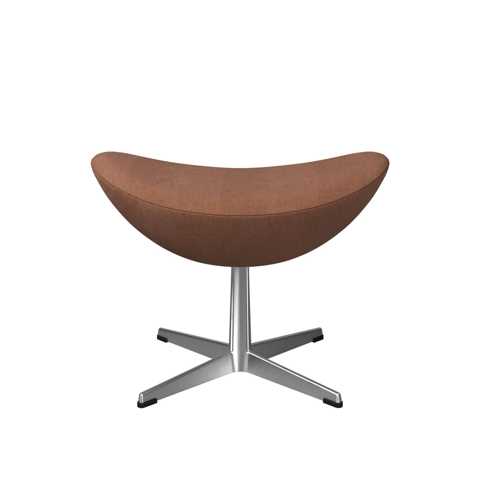 Fritz Hansen - 3127 Ägget Fotpall, Re-wool 0568 Satin polished aluninium - Fotpallar - Arne Jacobsen - Metall/Textilmaterial/Syntetiskt