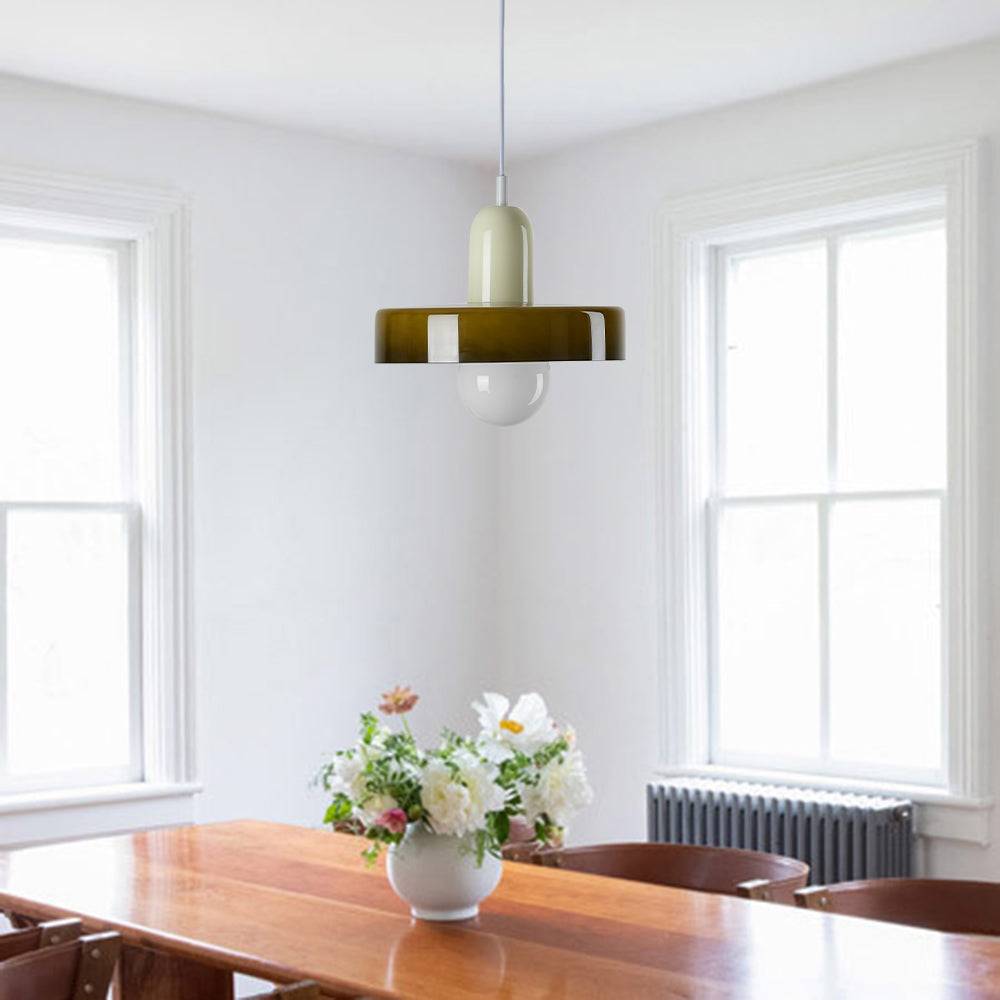 Lumiball Taklampa – Elegant Belyst Hänglampa för Stiliga Interiörer - Crème+Grön / 35CM