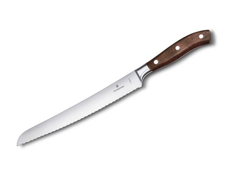 Brödkniv 23 cm, smidd trähandtag