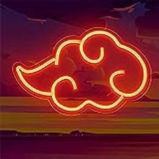 HOTUT Led Nattljus Neonskylt, The Clouds Led Neon Light av akryl, justerbar Red Light LED Neon Väggljusskyltar, USB-drivet rött Neonljus, Neonlampa för sovrumsväggdekoration Spelrum