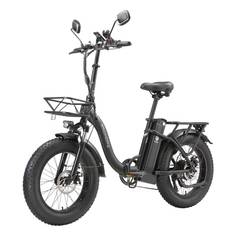 SINOHON B20 750W City Commuting Foldable Electric Bike With Tow Seat 48V15AH Battery Electric Bicycle 20 Inch Road Tires Adult City Convenient Ebike svart