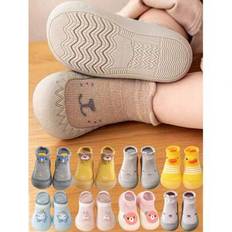 1Pair Baby Socks Shoes Infant Toddler Knitted Breathable Walking Shoes Stripe Cute Floor Shoes Baby Girls Boys Soft Non Slip Sole First Walkers 0-3 Ye - Multicolor - 6-12M,1-2Y,2-3Y