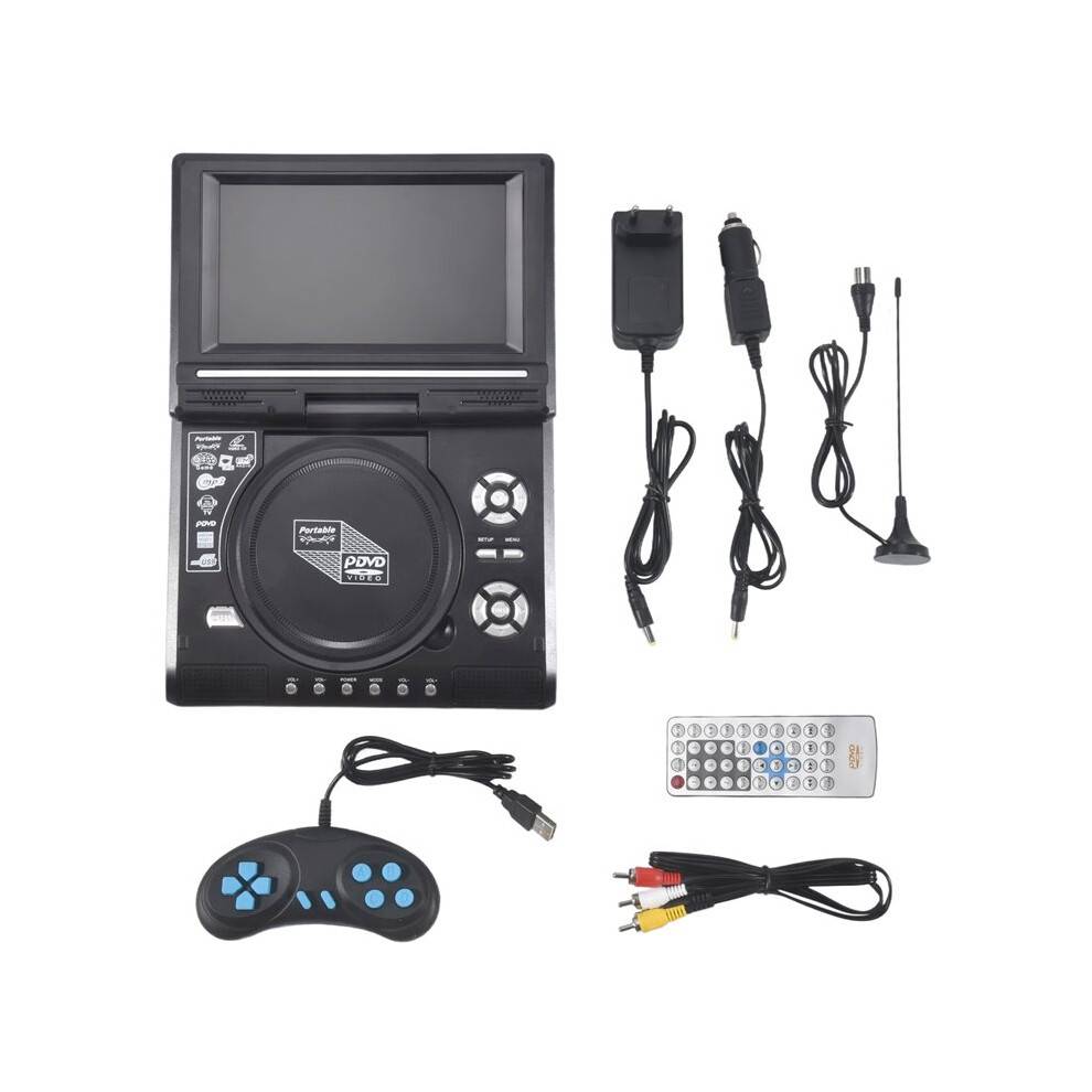 BäRbar 7,8 Tums TV Hemma Bil DVD-Spelare HD VCD CD MP3 HD EVD-Spelare med TV/FM/USB/Spelfunktion-EU-Kontakt