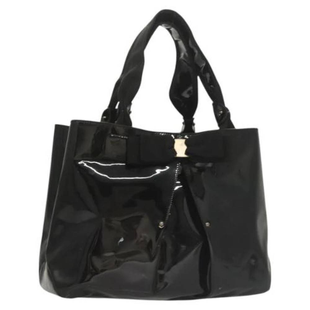 Salvatore Ferragamo Pre-owned Pre-owned Laeder hndtasker - Vintage - Dame - Sort - ONE SIZE - Tyl