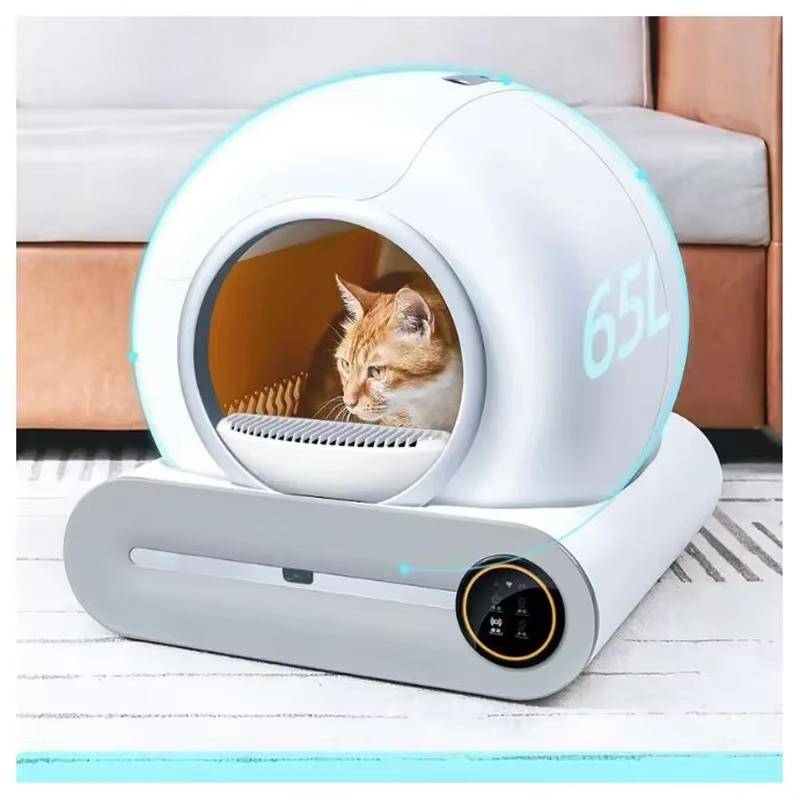 Tonepee 65L automatisk intelligent kattlåda, självrengörande helt sluten kattlåda, hushålls husdjurskattlåda