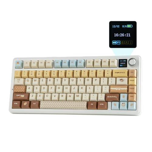 EPOMAKER X Aula F75 MAX trådlöst mekaniskt speltangentbord, Karamell