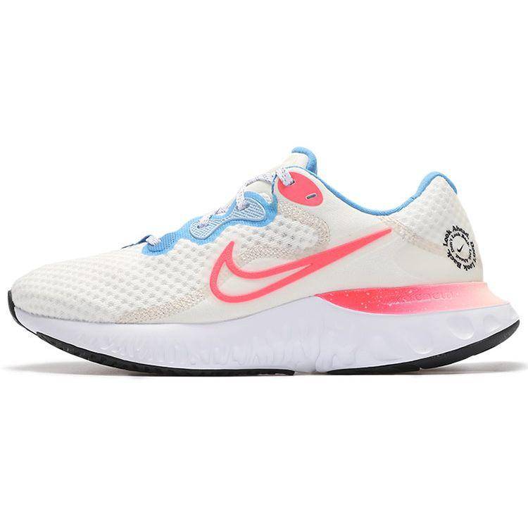 Nike Renew Run 2 Klassisk Logotyp Mesh Dämpning Halkfri Slitstark Lågskuren Maraton Löparskor Herr sneaker Vit Rosa DJ5066-161 cm