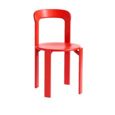 HAY - Rey Chair REY22, Scarlet red water-based lacquered beech - Spisebordsstole - Bruno Rey - RØD - Træ