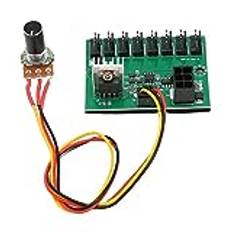 PWM Fan Hub, DC 12V 8 Way PWM PC Fan Controller Hub with 300Mm Cable for 2 Pin 3 Pin 4 Pin PC Fan, for 12V Desktop Computer Cooler Bag Fans