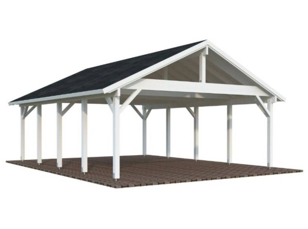 Dobbeltcarport, Robert, 40,6 m², hvid