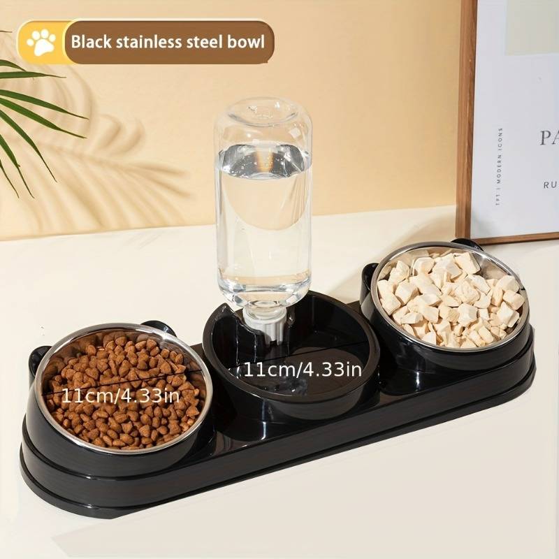 3-in-1 Pet Feeder And Waterer With Automatic Dispenser, For Cats And Small Dogs, Without Battery