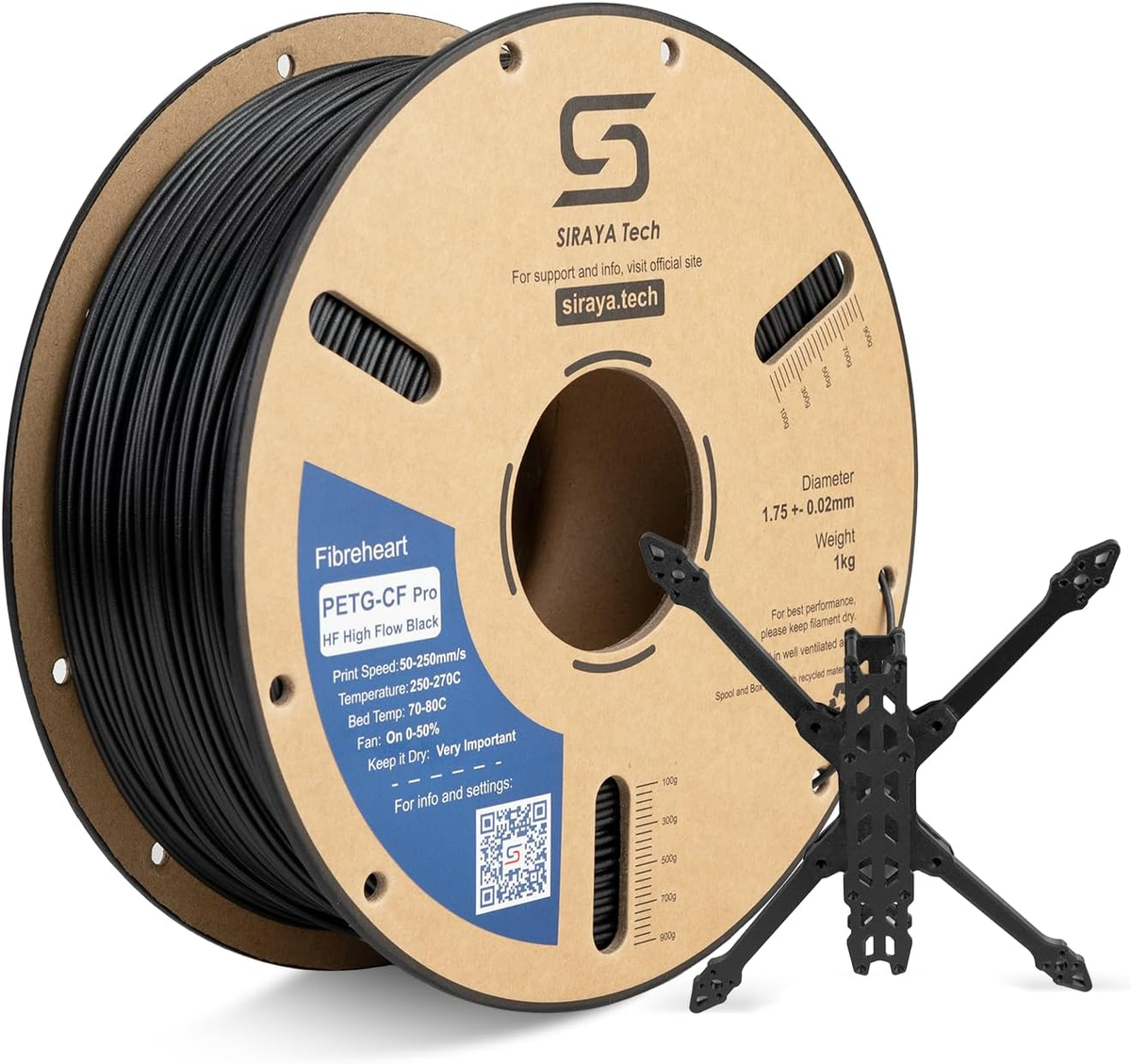 Siraya Tech Petg-cf Hf Pro - 1.75 mm - 1 kg - Sort