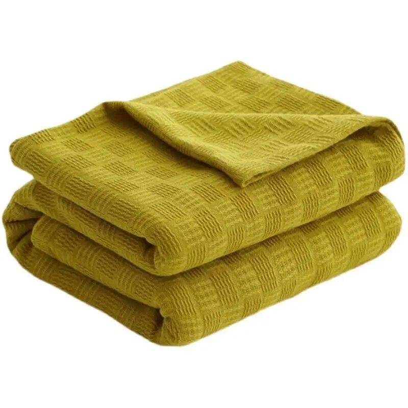100 % bomullspläda vävfiltar Enkel Dubbel Queen King Size Lätt mjuk filt för All Season Överkast till bäddsoffa