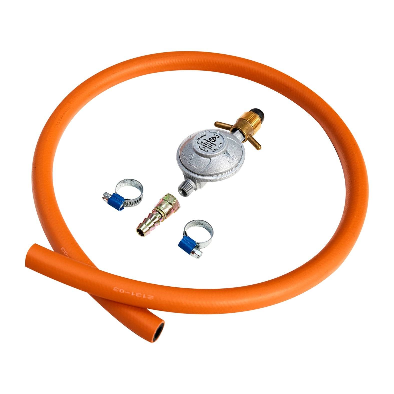 Regulatorset för svenska gasolflaskor 30 Mb 1 meter