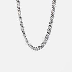 Silverhalsband herr - rundad pansar 4mm, 60 cm