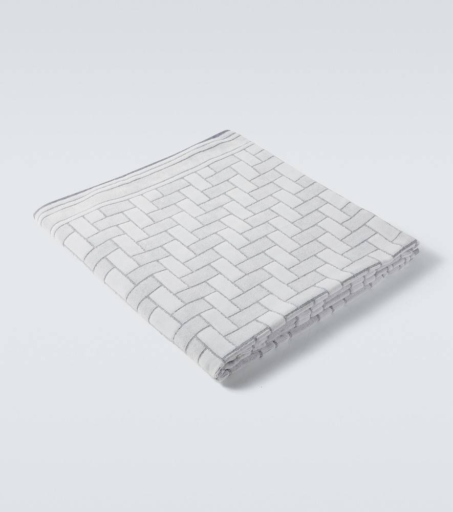 Brioni Logo cotton terry beach towel