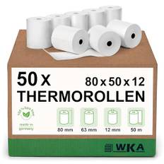 50 Thermorollen 80mm x 50m x 12mm für Datamega TSP550 TM88 SCP700 TMHS5000 TMT80 TMT85 THM5000, Bonrollen, Kassenrollen, Thermo-Bonrollen