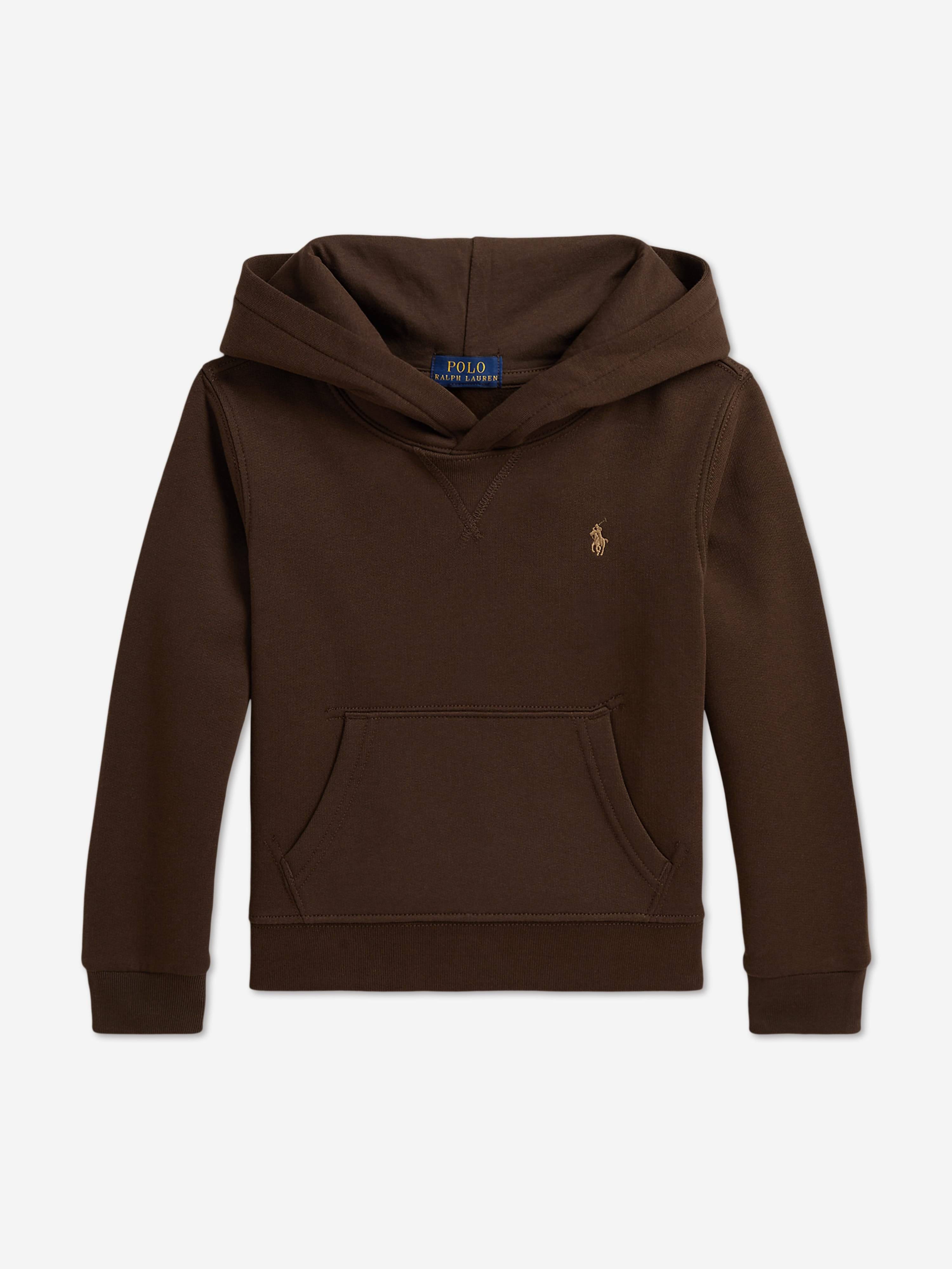 Ralph Lauren Boys Logo Hoodie in Brown - Brown / 18 - 20 Yrs (18 - 20 Yrs)