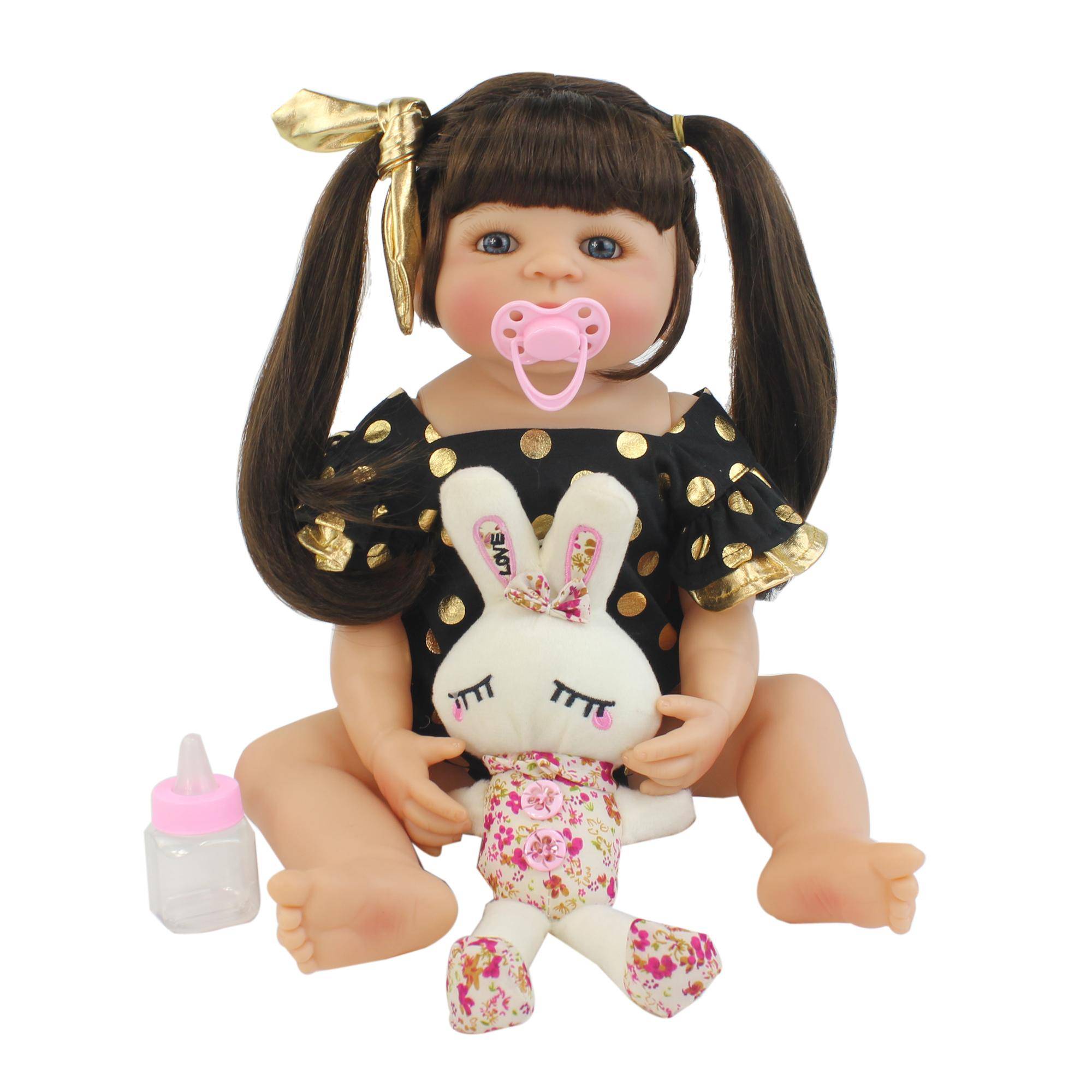 BZDOLL 55 cm hel silikon Bebe Reborn Doll Naturtrogen mjuk vinyl Princess Unicorn Babies Girl Bada leksak Barn Födelsedagspresent Doll-6