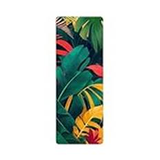 RBRFACAEX Color Printed Yoga Mat PU Rubber Yoga Mat Thin Folding Anti Slip Sweat Absorbing Portable Travel Mat(Banana rainforest)