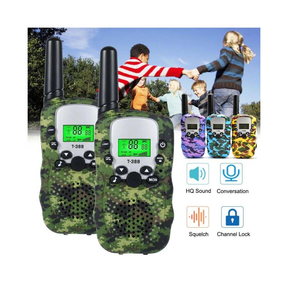 (Blue, 2pcs pack) 2 Pack Walkie Talkies for Kids, 3 KMs Long Range Children Walky Talky Handheld Radio Toy Gift for Boys and Girls
