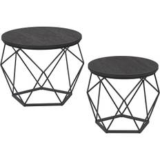 Runda soffbord i metall - Svart industriell design