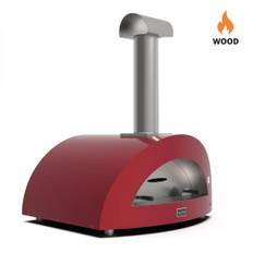 Moderno 5 Pizze Röd - Vedeldad pizzaugn - Alfa Forni - Stor - 5 pizzor samtidigt