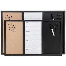 Kombiboard med kork- og kridttavle + whiteboard ugeplan