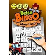 REISE BINGO für KINDER "über Land": 120 Bingo Spiele als Beschäftigung gegen Langeweile auf Fahrten im Auto in den Urlaub I Reisespiel für die ganze Famile und Kinder ab 5 Jahre - Pocketbok