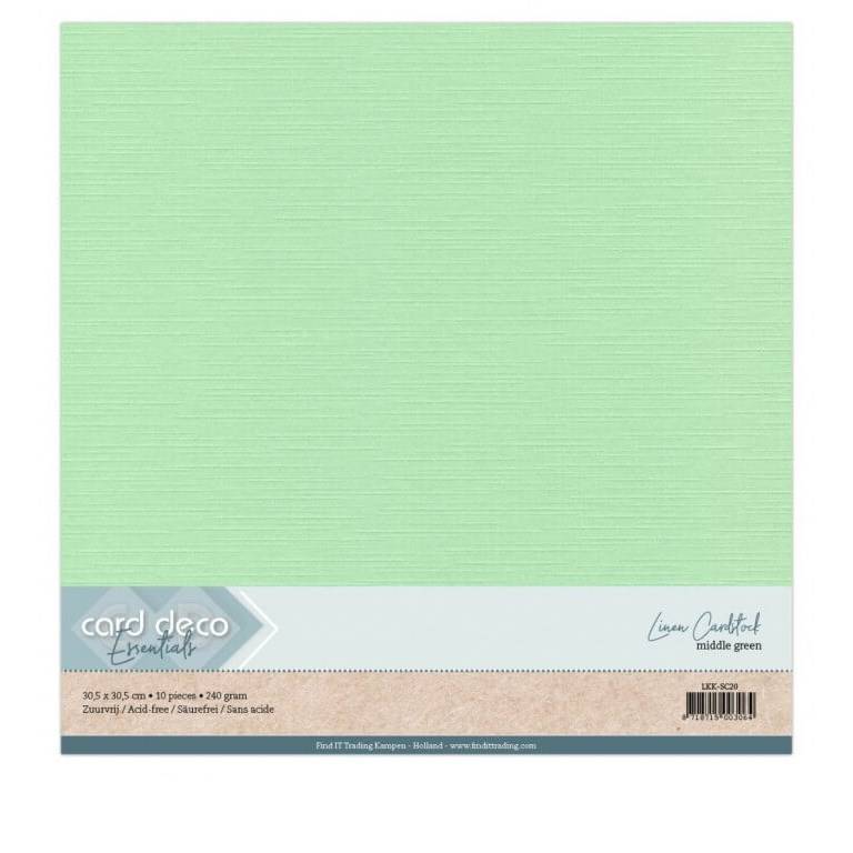 Cardstock - 30x30 cm - Medium grön - 10st