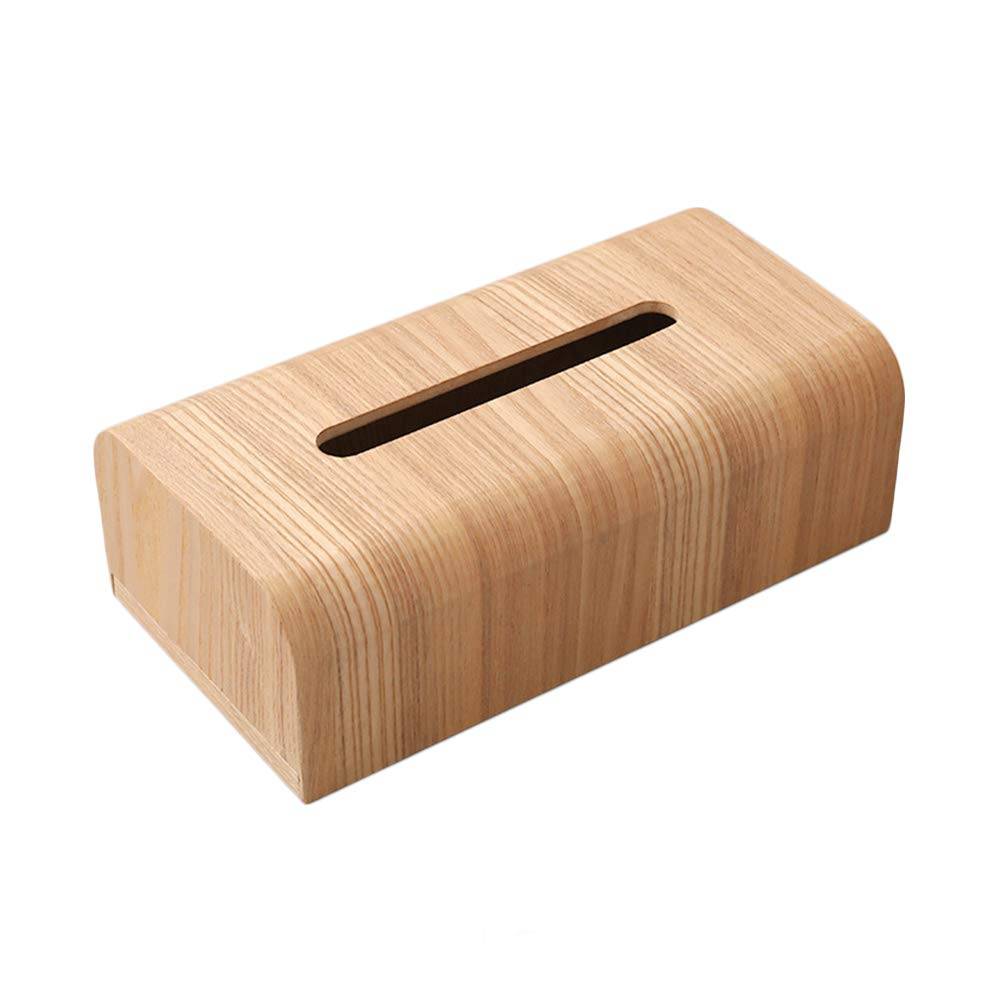 MUMAMI Wooden Tissue Box, Stylish Tissue Case, Tissue Cover, Natural Wood Grain Finish, Approx. 26.5 x 14 x 8.5 cm (Natural Wood Grain)