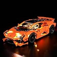 BRIKSMAX LED-belysningskit för Lego-42196 Lamborghini Huracán Tecnica orange – kompatibel med Lego Technic Building Set – inkluderar inte Lego Set