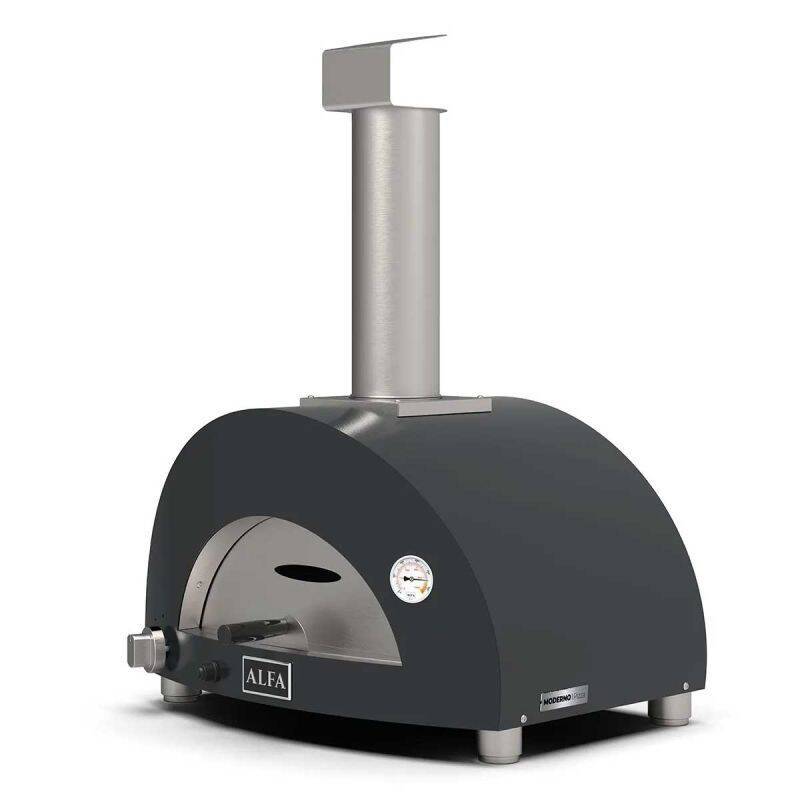 Alfa Forni Gas Pizza Ovn Moderno | 1 Pizza | Skifergrå | Hybrid — Rød