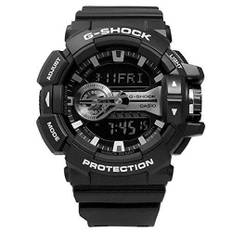 Casio G-Shock Black and Silver-Tone Dial Resin Quartz Men&apos;s Watch GA400GB-1A