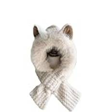 Söta Fox Ears 2-i-1 mössa och halsduk Vinterset for kvinnor Integrerat öronskydd vindtät mössa(Beige)
