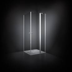Dansani Match brusehjørne, model A+C, 87x87 cm, klart glas, satin profil