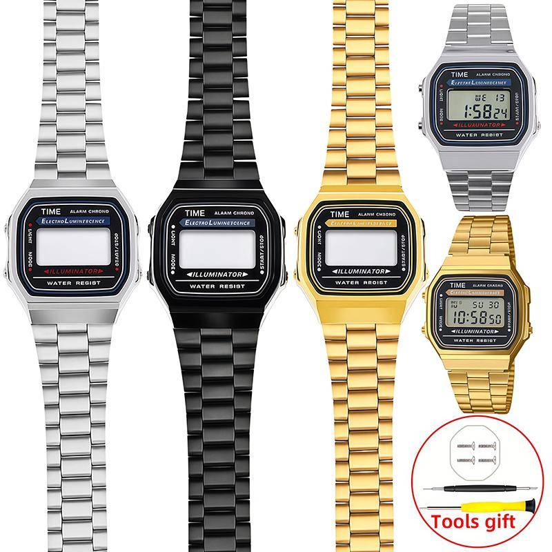 A168 mod-kit Stålhölje Klockarmbandshölje För G-SHOCK 3299 Casio A168WG Metallring Glas Vattentät ring Klockarmbandsaccessoarer