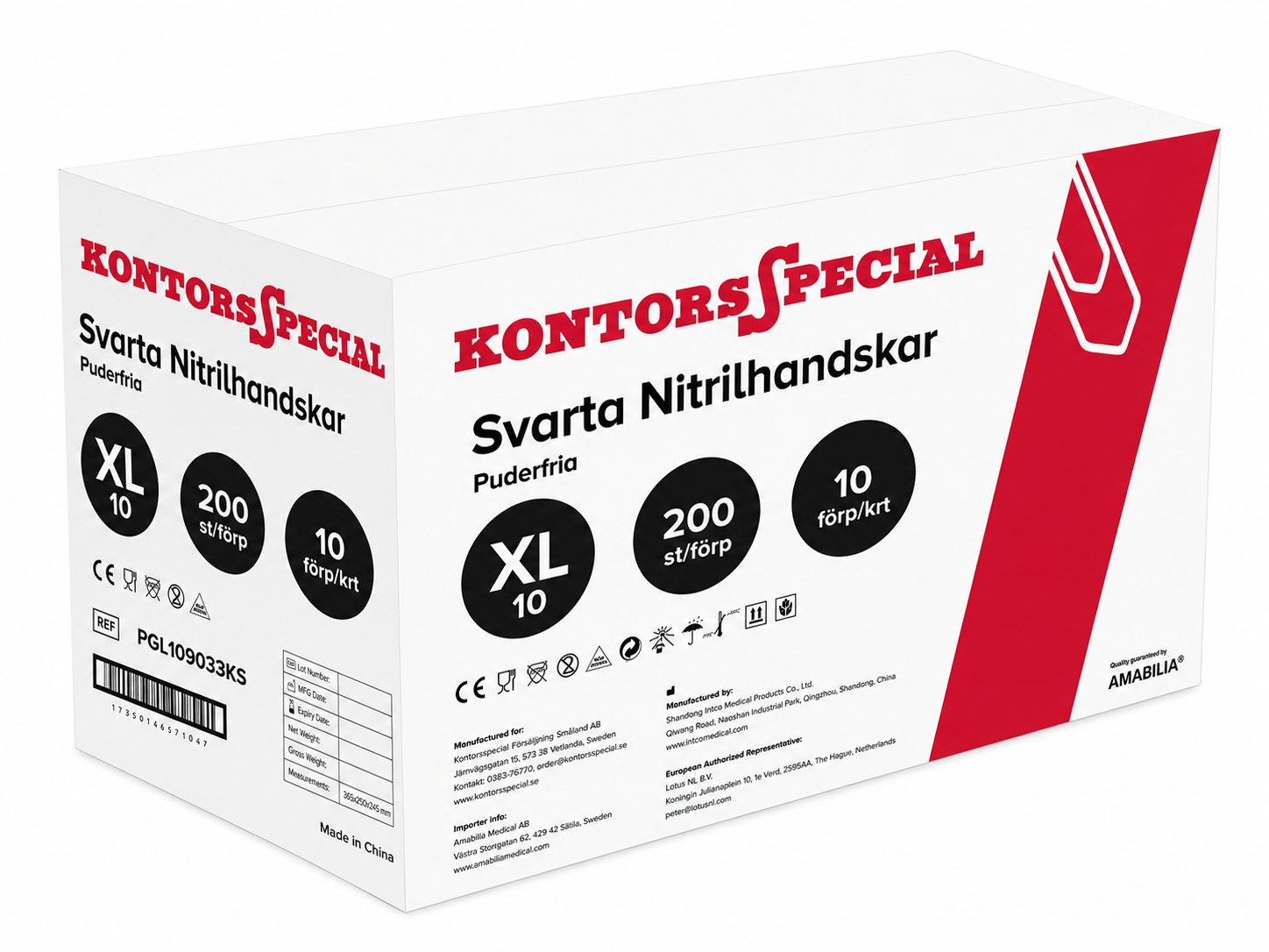 Storpack! Essential Nitrilhandskar Svart (XL) 200/fp