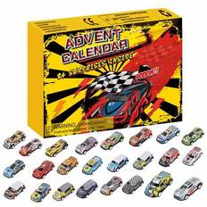 Bilar 2025 adventskalender för barn, 24-pack legeringsfordon, julnedräkningskalender, perfekt present till pojkar, flickor och småbarn. - Multifärgad