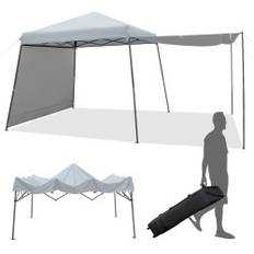 3x3m Instant Pop Up Canopy-tält med markiser Utomhussolskydd grå