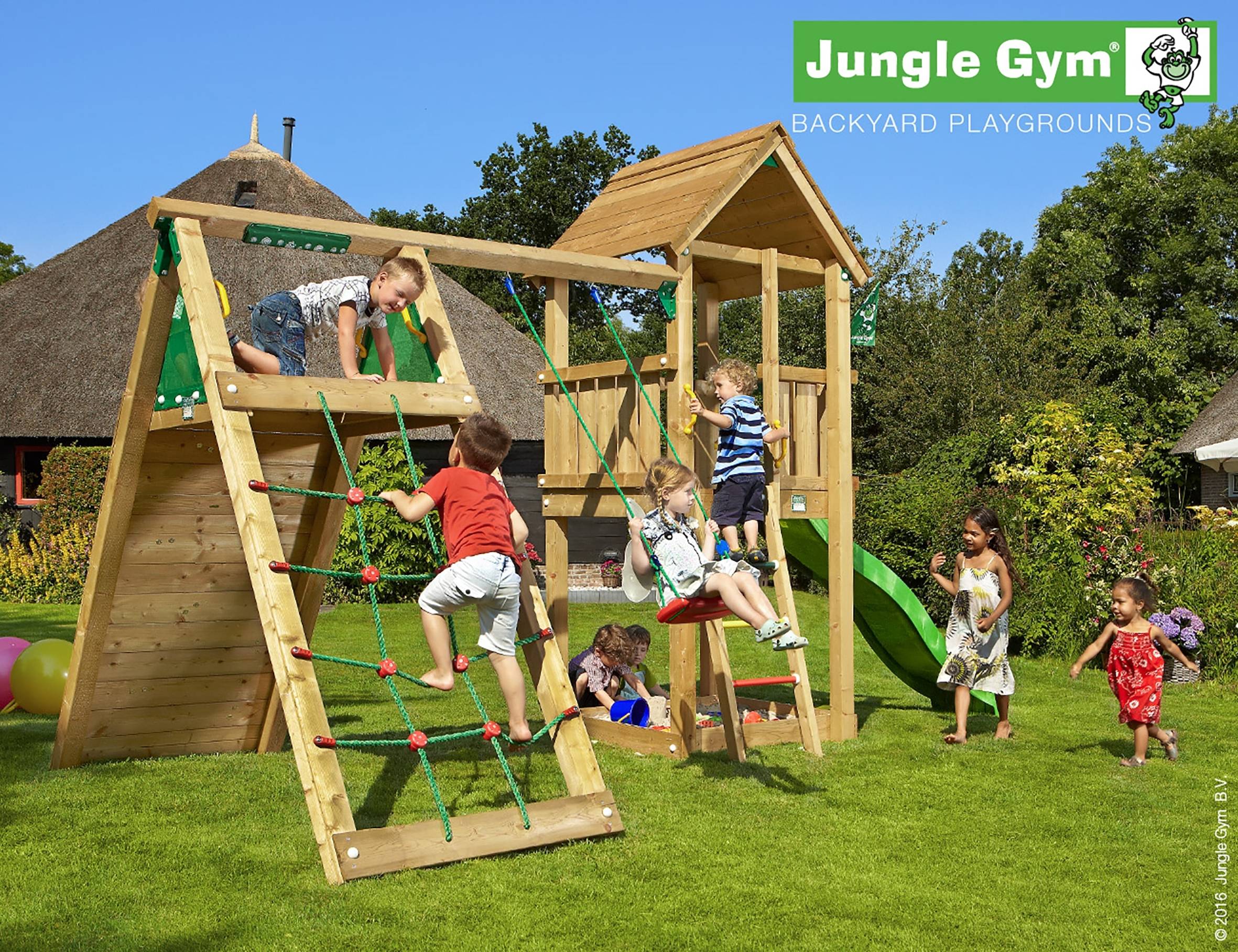 Jungle Gym Club 2.1 legetårn m/climb & rutsj, sort