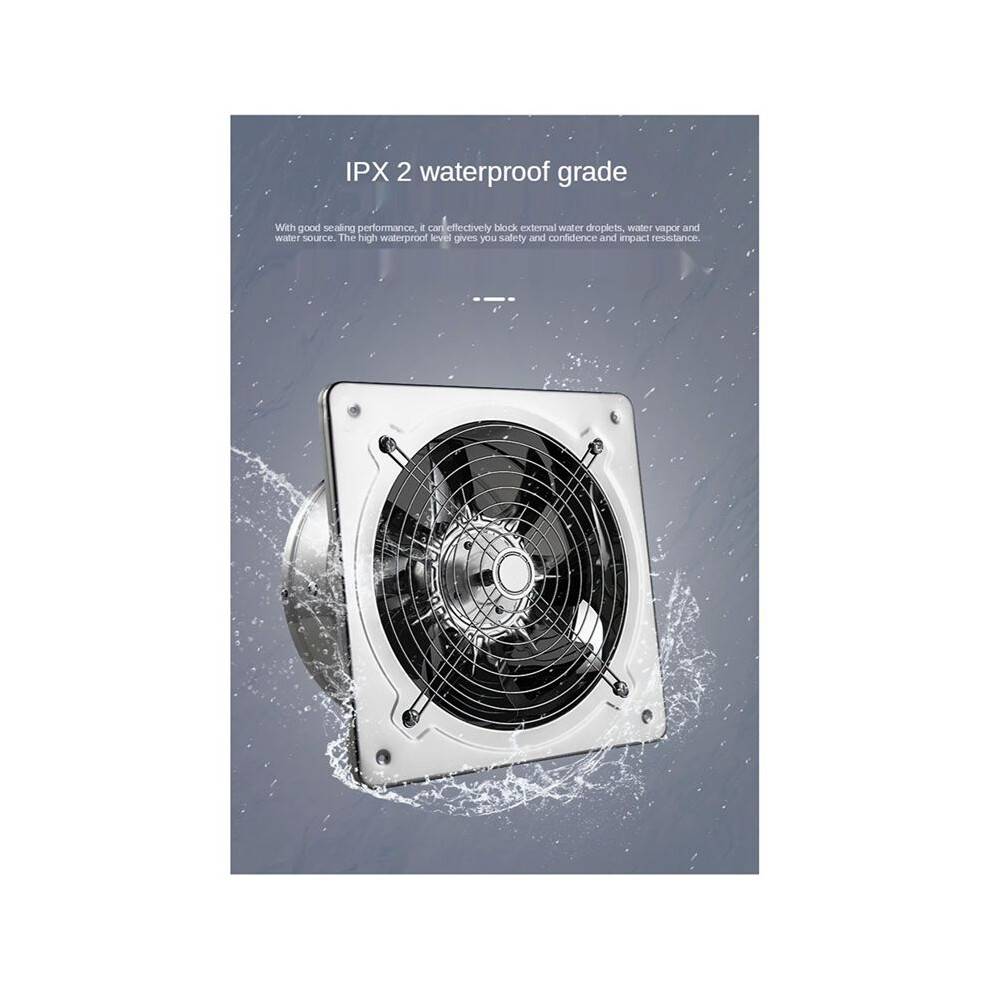 6Inch Booster Fan Extractor Exhaust Fan Ventilation Pipe Fan for Bathroom Toilet Kitchen Wall Window Stainless Steel Fan