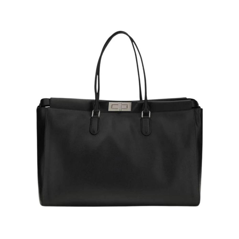 Fendi Peekaboo Tote Large - Tasker - Herre - Sort - ONE SIZE - Uld