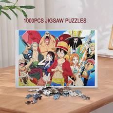 Flyvemaskine Jigsaw Puzzle 1000 stykker Voksen One Piece Anime Dekompression Legetøj Gave Børn Tegneserie Mønster Papir Puslespil